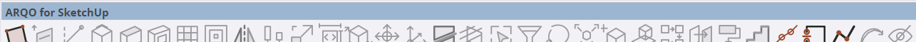 The single ARQO toolbar with 40 commands in SketchUp